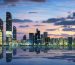 View,Of,Abu,Dhabi,Skyline,At,Sunset,,United,Arab,Emirates